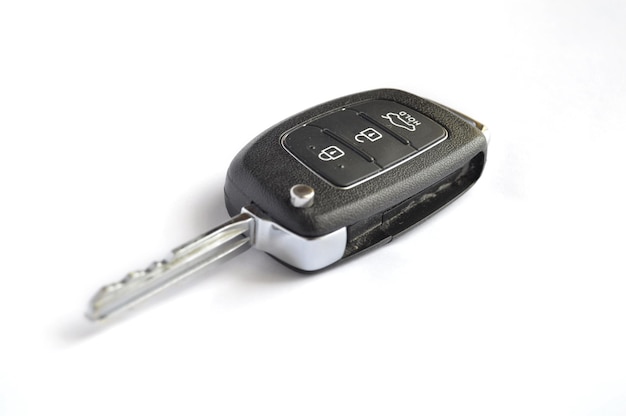 Photo remote car key against white background