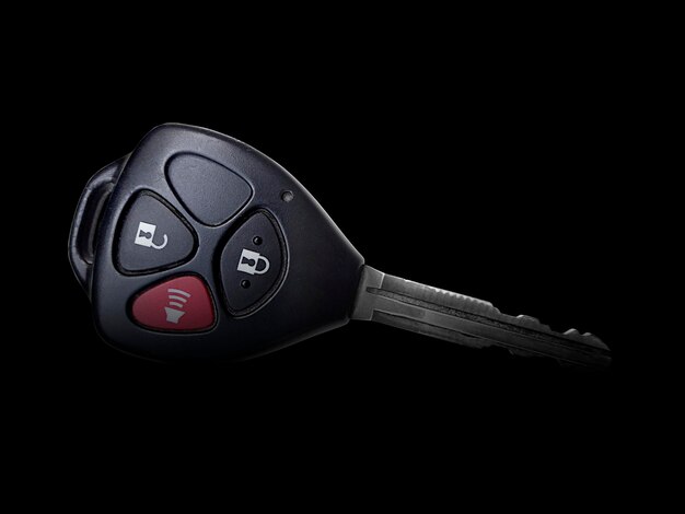 Remote car key isolated on black background