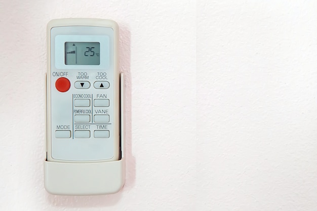 Remote control Air condition Set on 25 degree temperature