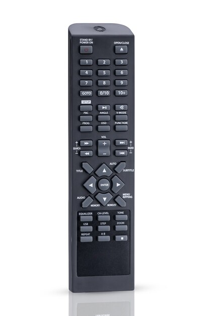 Remote control, isolated on white background with reflection