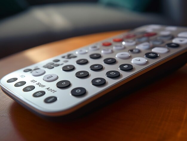 remote control Program switching or button pressing on TV keypad Bright living room Generative AI