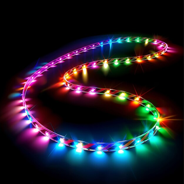 Remote Controlled Led Rope Lights With Multicolor Transparen Collage Y2K Shape Clipart Design