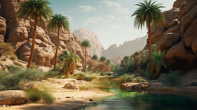 Photo remote desert oasis