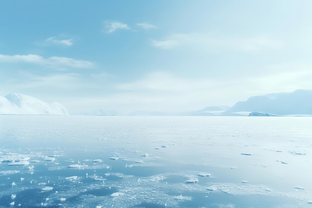 얼음처럼 푸른 색조의 외딴 빙하 풍경