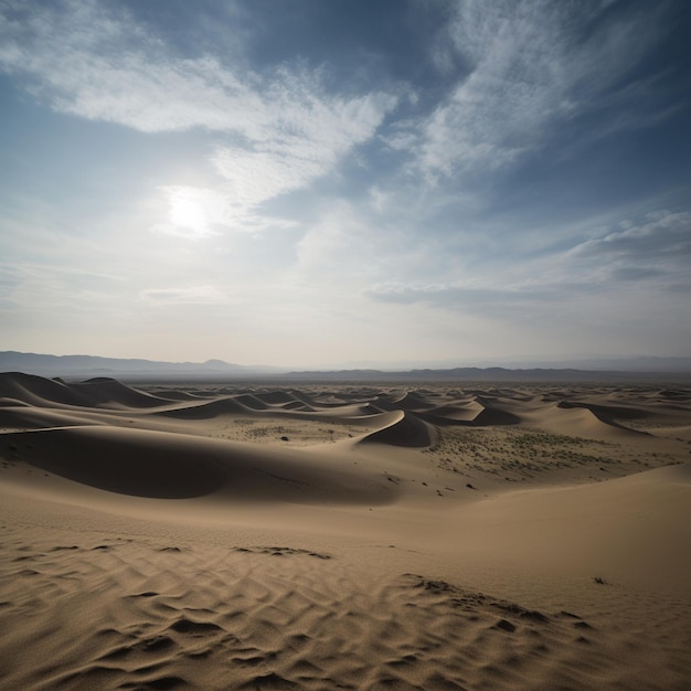 Удаленный ландшафт пустыни Такла-Макан
