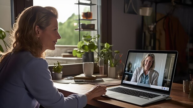 Photo remote woman gets diagnosis via telemedicine video call