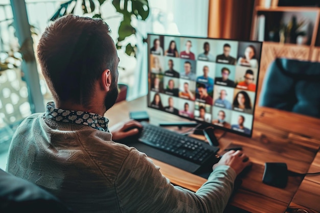 Remote workers attending online networking events