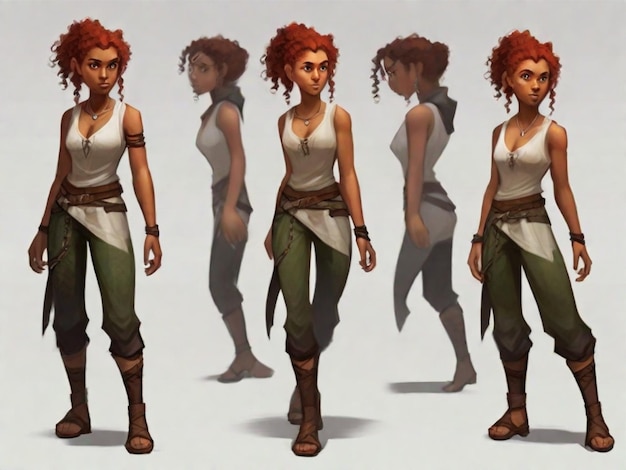 Рена полный портрет женского персонажа по имени Рена, вдохновленный концептуальным искусством Dragon Age.