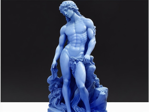 Renaissance only blue body marble statue