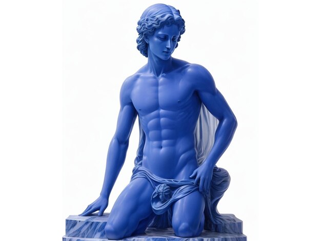 Renaissance only blue body marble statue