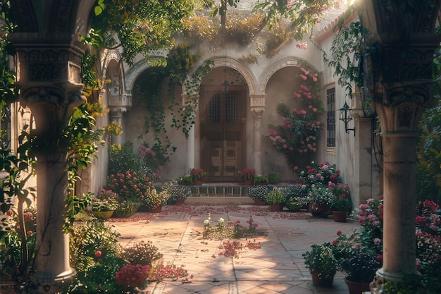 Renaissanceinspired garden where love is cultivate