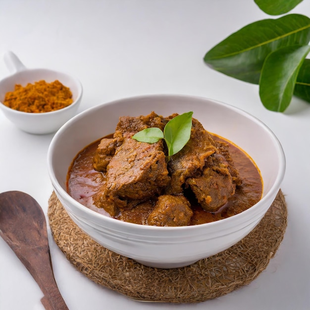 Rendang Daging of rundvlees rendang kip rendang Traditioneel gerecht meestal geserveerd tijdens Eid festival en normale dag