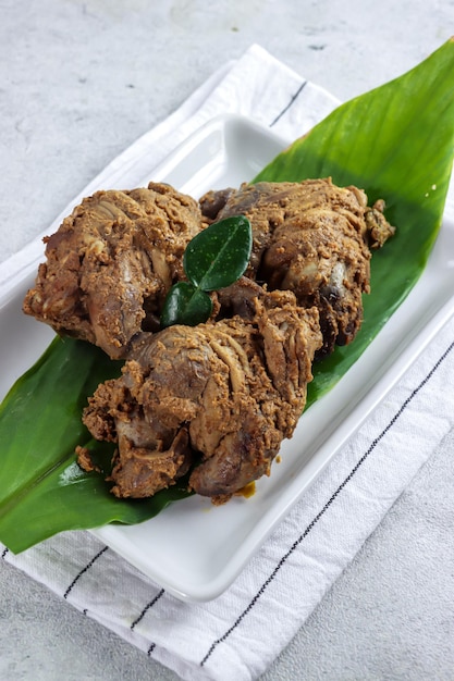 Rendang hati ayam or chickens liver rendang is a traditional dry curry delicacy with various spices