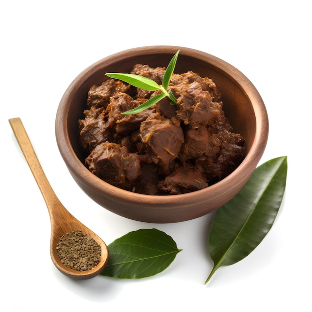 Rendang a Indonesian spicy meat dish originating from Minangkabau Highlands in West Sumatra