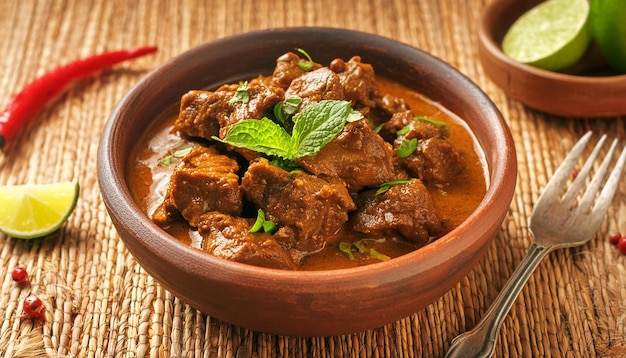 rendang slowcooked beef in spicy coconut sauce