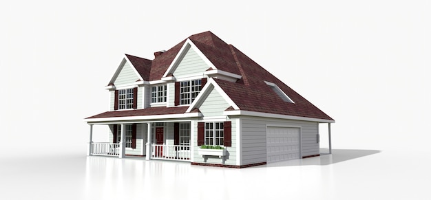 Render of a classic american country house