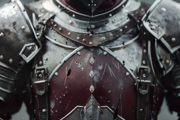 Photo render a close up view of the armors polished plat generative ai