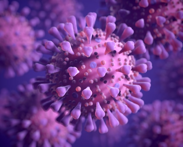 Render of Coronavirus flu isolated