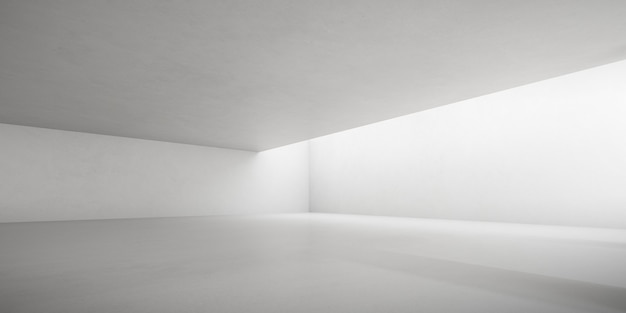 render of empty concrete room with shadow on the wall.