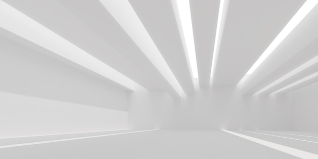 render of empty concrete room with shadow on the wall.