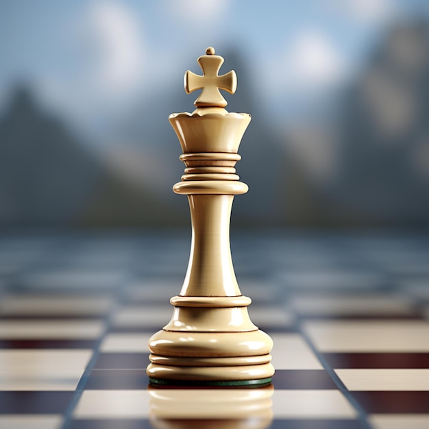 Premium AI Image  Closeup shot of the king chess piece leading