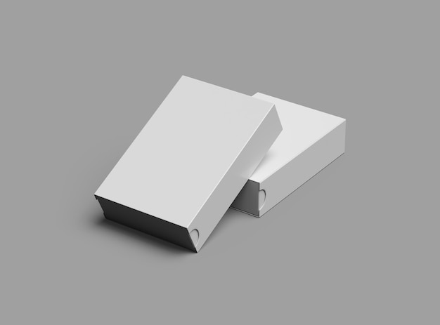 Render of a rectangular sliding drawer box on a light background