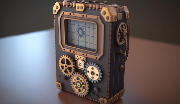 Render van een steampunk-game Ai gegenereerde kunst