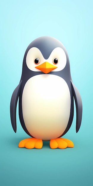 Rendered isometric illustration on the theme of penguin