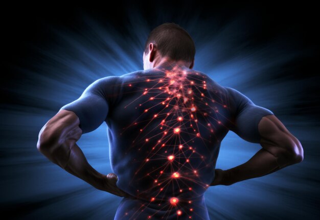 Photo rendered of a man having a painful back