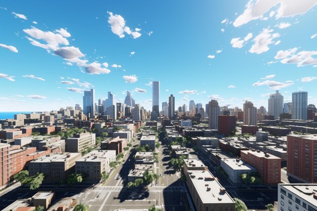 a rendering of a cityscape with a view of the skyline.