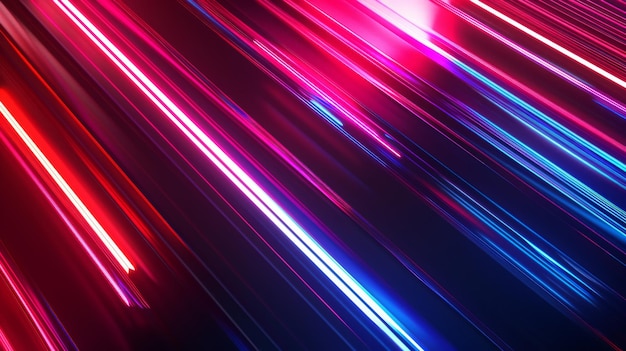 Rendering from 3D Abstract futuristic neon background Blue red lines glow in the dark Ultraviolet spectrum Digital space Wallpaper