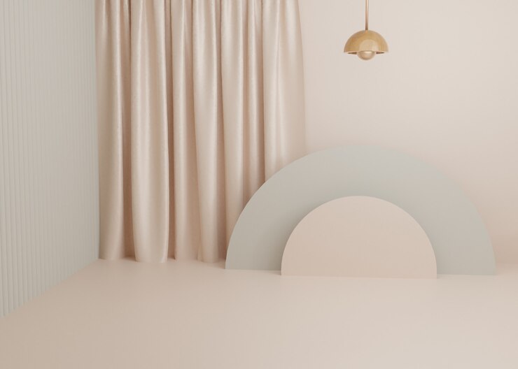 rendering gold pastel display podium product stand