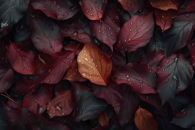 Rendering of Hyper Realistic Autumn Leaves