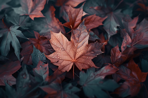 Rendering of Hyper Realistic Autumn Leaves