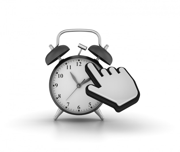 Rendering Illustration of Clock with Computer Cursor