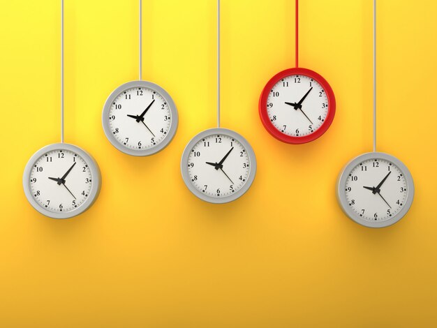 Rendering Illustration of Hanging Clocks