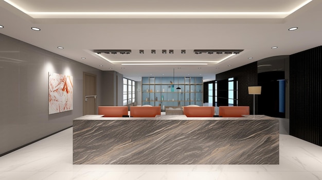 A rendering of the lobby of the new building.