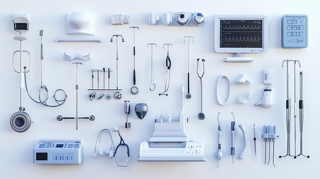 Photo rendering machine in hospital room with equipment