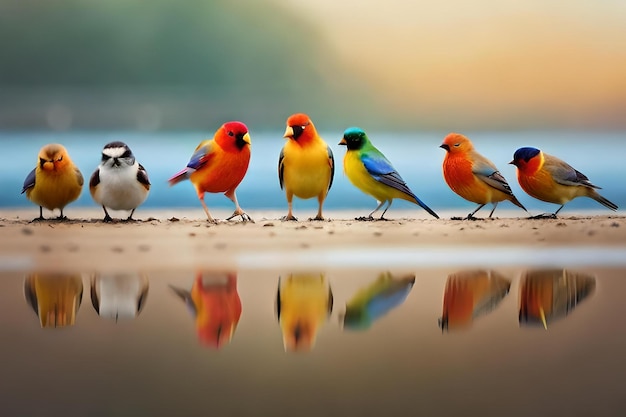 Photo rendering random birds photo generatbest colors