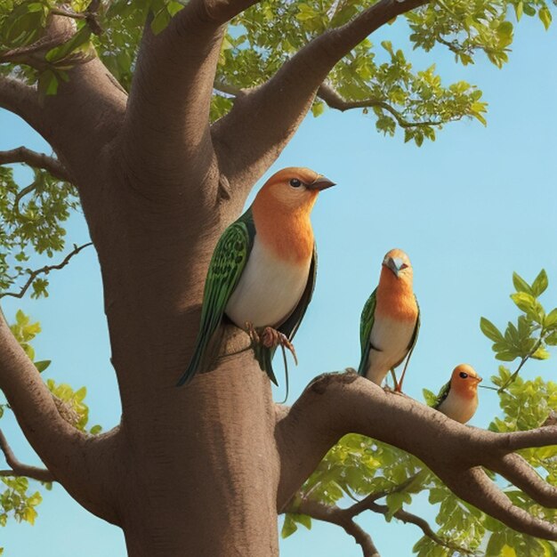 Foto il rendering di foto di uccelli casuali genera colori