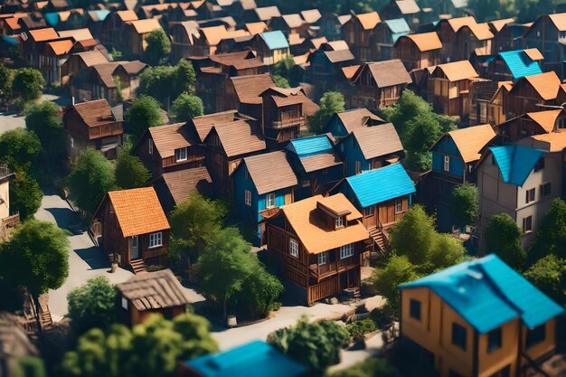 rendering random village photo generat Best colors realistic