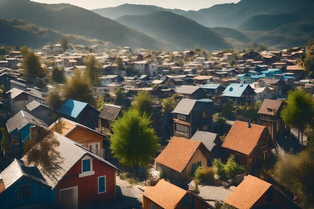 rendering random village photo generat Best colors realistic