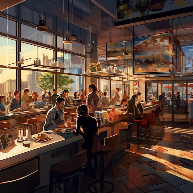 A rendering of a restaurant called the restaurant.