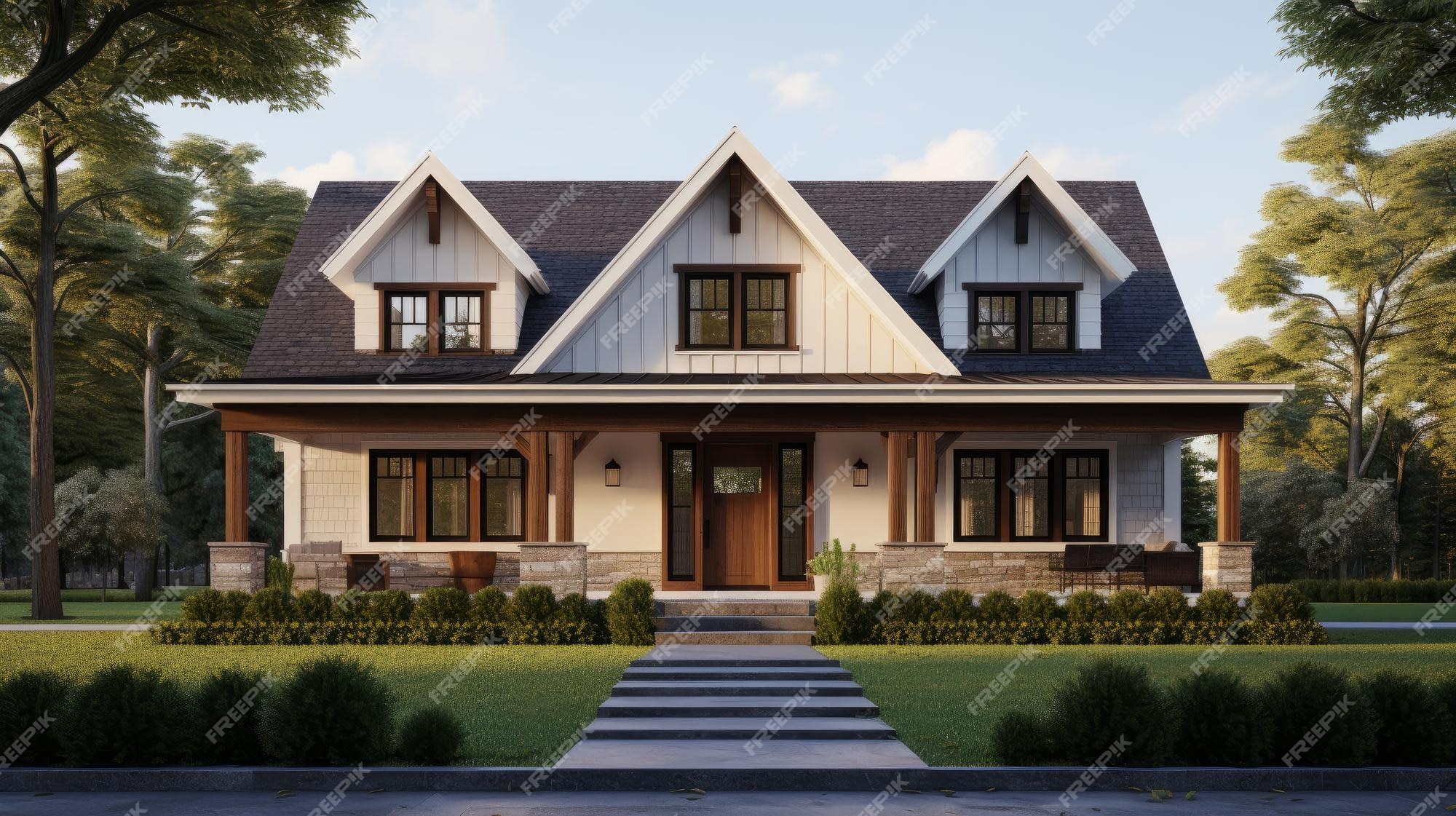 premium-ai-image-a-rendering-of-a-two-story-house-with-a-front-porch