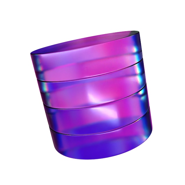 Rendering van 3D-cilinders met geïsoleerde pictogrammen