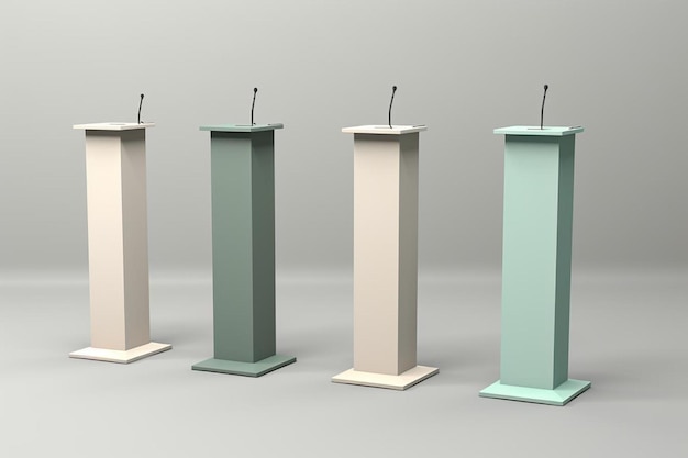 Foto rendering van een minimalistisch podium in zachte kleuren