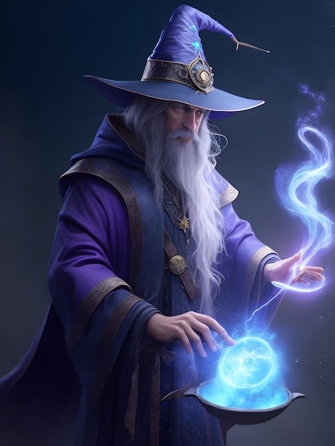 Photo rendering of wizard controlling magic