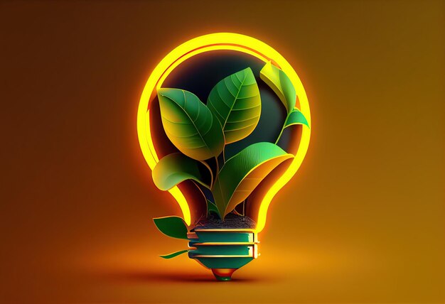 Renewable and clean energy Earth Day or environment protection Generative AI illustration