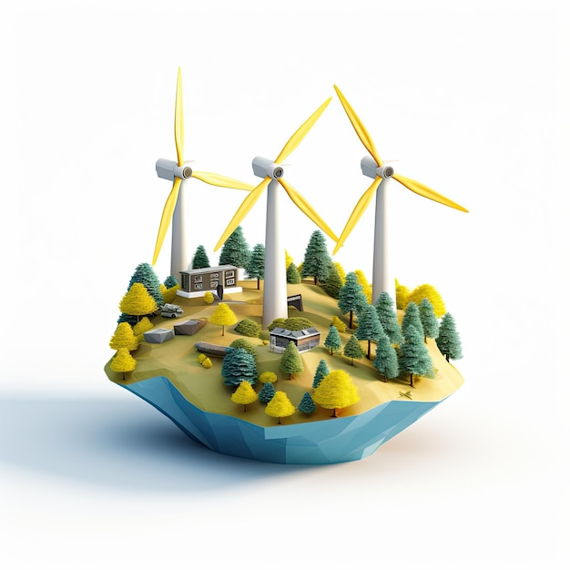 Photo renewable energy concept art vector illustration