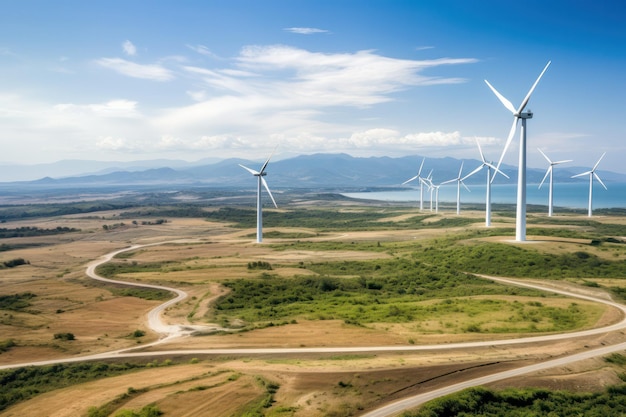 Renewable Energy Wind Turbine Fields for Electricity Generation